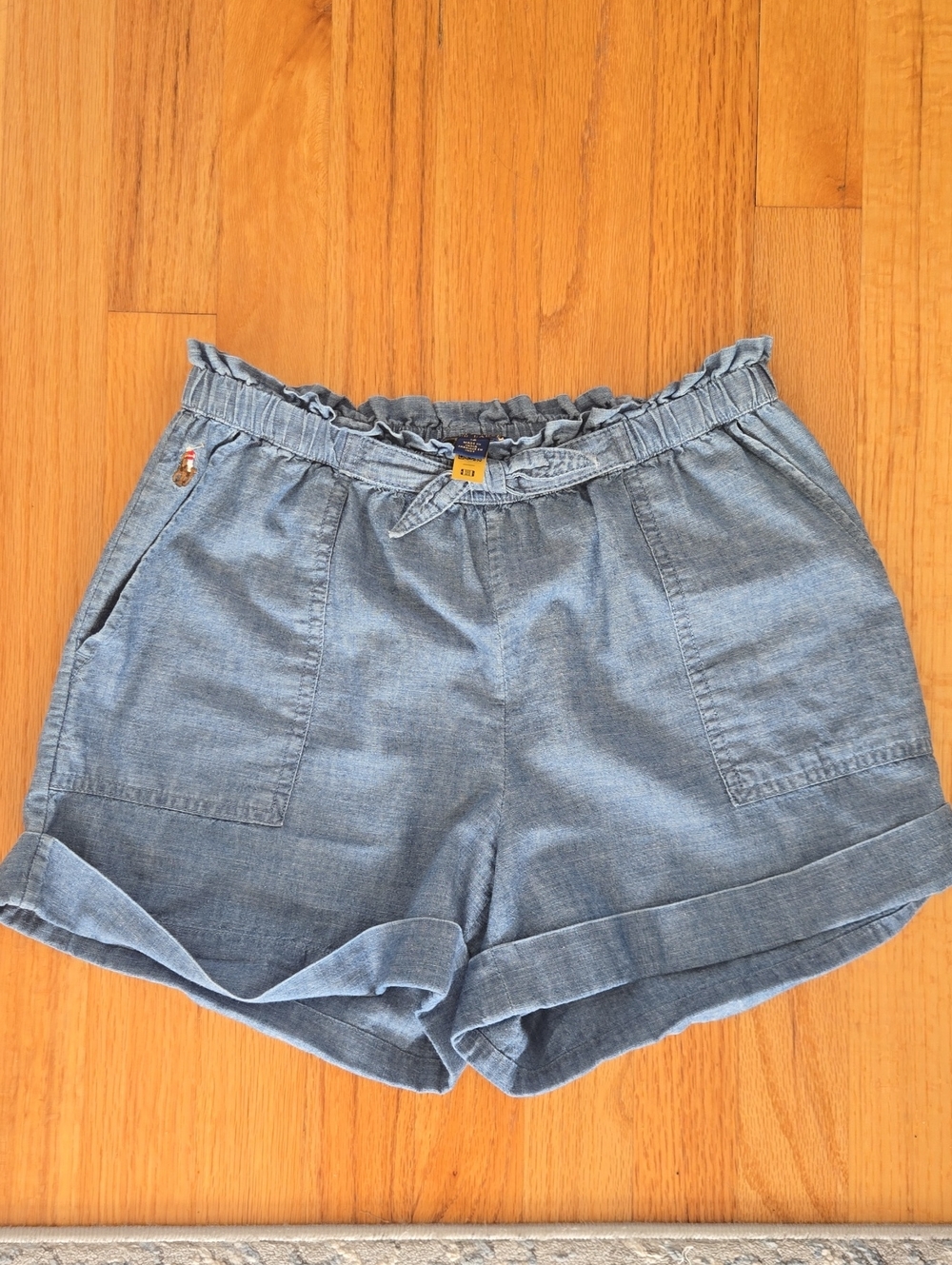 Polo by Ralph Lauren Light Blue Chambray Elastic Waist Kids Shorts